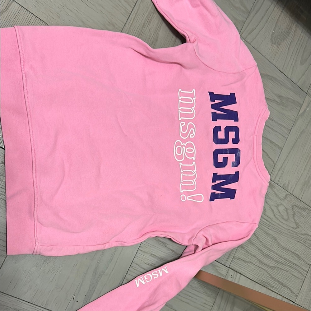 MSGM Pink Sweatshirt with Navy and White Logo